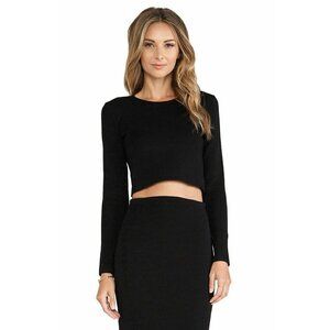 RVN Black Knit Elegant Basic Long Sleeve Top L